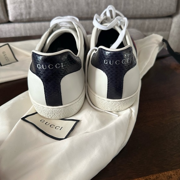 Gucci Aces, Men’s 12.5 US, worn exactly once. White / Navy - Picture 3 of 6